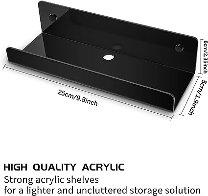 Wall Mount Black Bathroom Shelf Floating Shelves Aluminum Shower