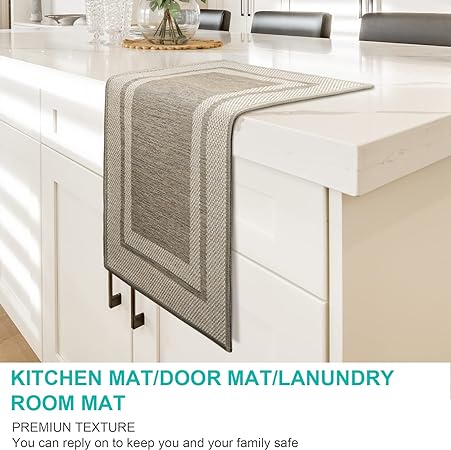 Muddy Mat Absorbent Washable Entryway Kitchen Non Slip Indoor Outdoor Grey  32''x