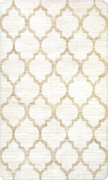 Fancy Moroccan Trellis Non-Slip Area Rug Rubber Backed - 3'4 x 5