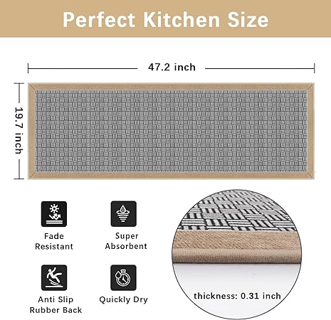 Anti Fatigue Non Skid Washable- Kitchen Mats for Floor,Kitchen Sink Ru –  Modern Rugs and Decor