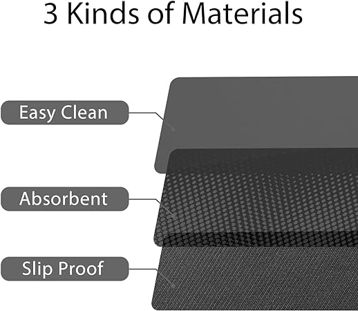 Super Absorbent Mat Non Slip Coffee Bar Mats for Countertop with Water  Absorbing Layer Waterproof Dish