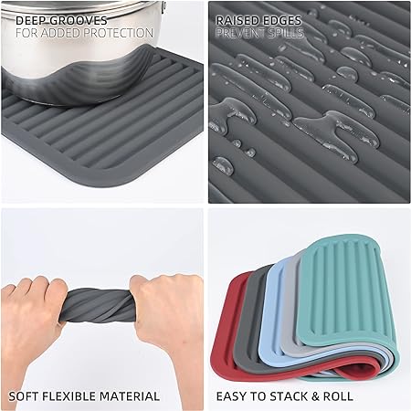Multipurpose Silicone Trivet Mat for Hot Pots and Pans Non-Slip Heat  Resistant Silicone Hot Pad Table Mats for Kitchen