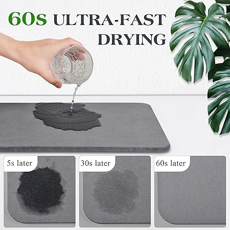 WIFER Stone Drying Mat for Kitchen Counter, Super Quick Absorbent  Diatomaceous Earth Stone Dish Drying Mats for Multiple