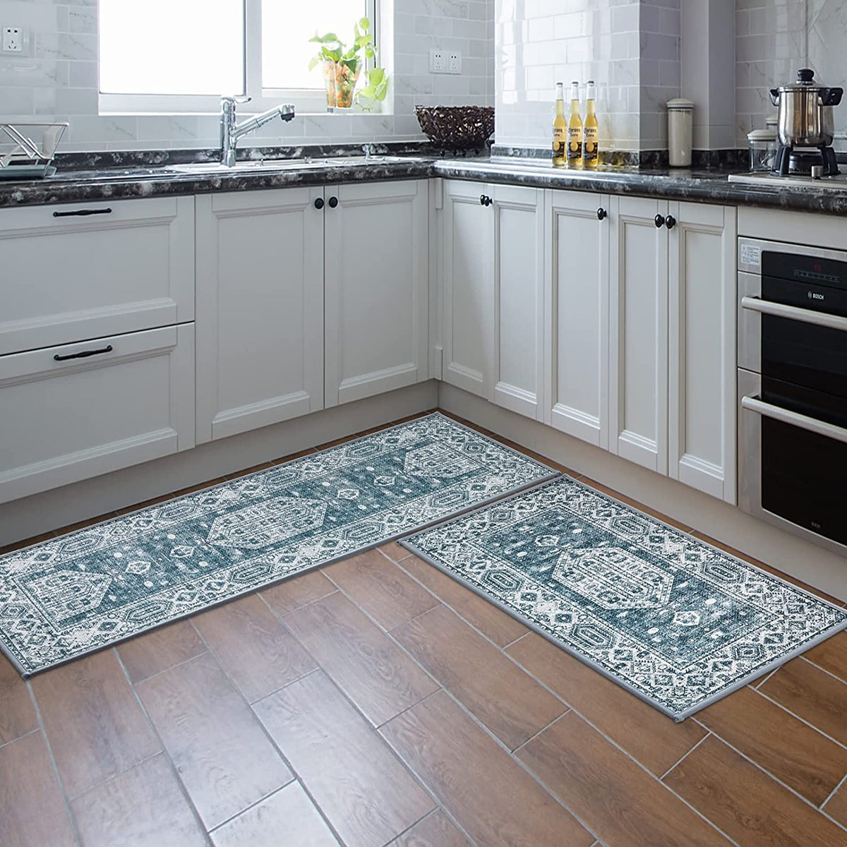 Chef Kitchen Rugs Sets of 2, 17 x 47 + 17 x 30 Inch – Modern Rugs