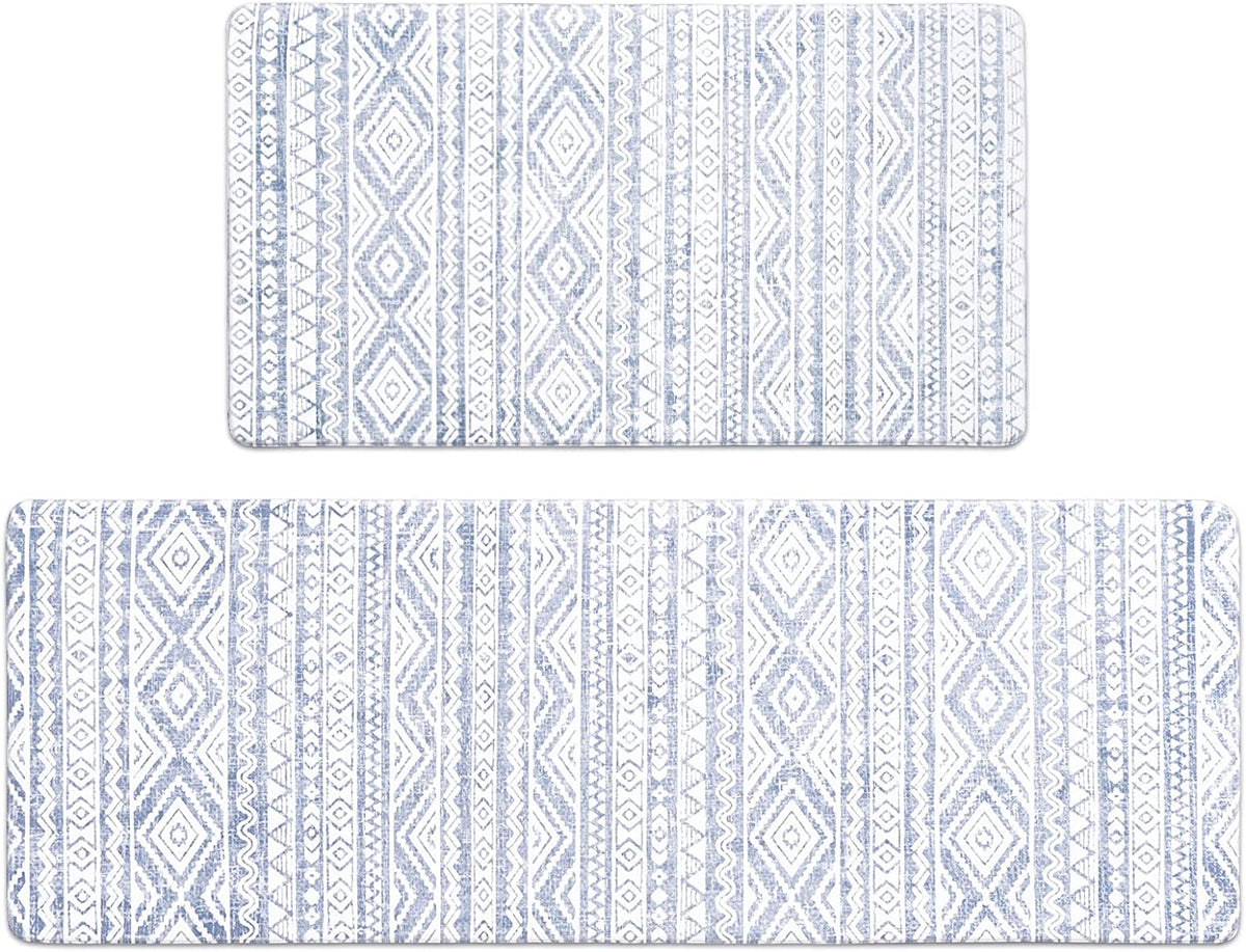 Artnice Anti Fatigue 2 Piece, White Floral Trellis Black Kitchen Rugs, –  Discounted-Rugs