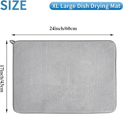 2 Pack Microfiber Dish Drying Mat,24*17 inch Absorbent Dish