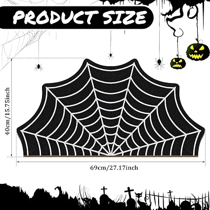 SDJMa Halloween Witch Bat Spider Bath Mat Non Slip Super Absorbent Pumpkin  Doormat Area Rug for Bathroom Kitchen Home Decors 24 x 16 inch,summer sale  