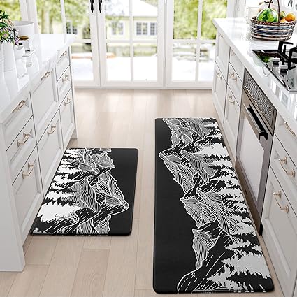 Graco Kitchen Mat [2 Pcs] Cushioned Anti-Fatigue Kitchen Rugs Non-Skid Waterproof Kitc