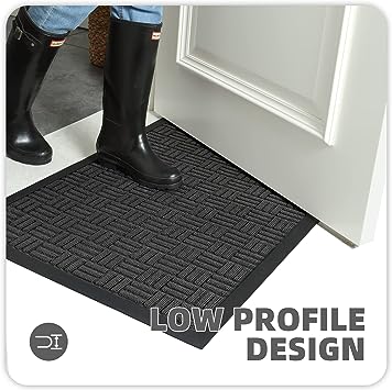 Ottomanson Rubber Doormat, 18x30, Black