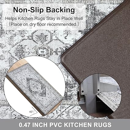 Lahome Anti Fatigue Kitchen Mats for Floor 2 Piece, Cushioned Comfort  Kitchen Rugs Distressed Kitchen Sink Mats Oil Resistant Waterproof Standing  Mat