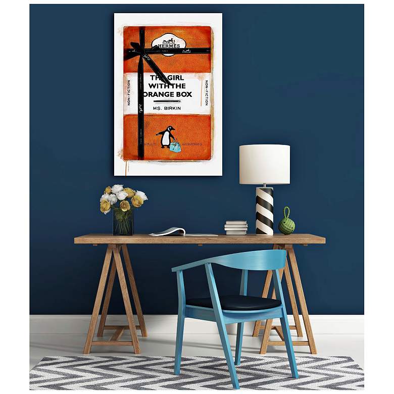 Oliver Gal The Girl with the Orange Box 15 High Canvas Wall Art