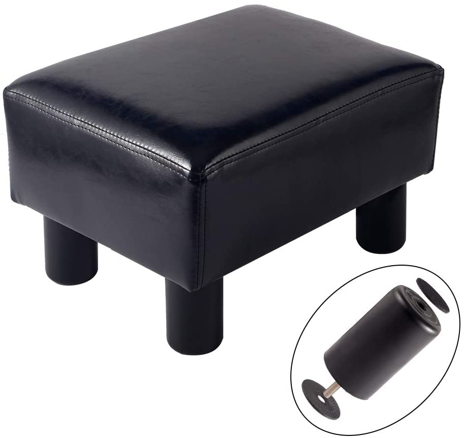 Footstool Footrest PU Leather Modern Seat Chair Small Ottoman Stool –  Modern Rugs and Decor