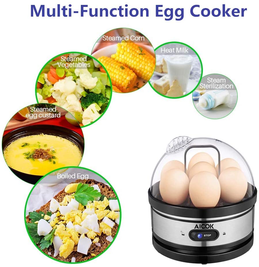 Electric Rapid Stainless Steel 7 Egg cooker Auto Shut Off – Modern Rugs and  Decor