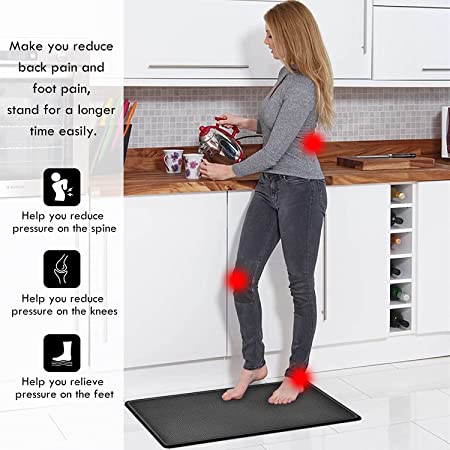 Standing Desk Mat, Anti-Fatigue Mat Standing Mat for Standing Desk, Office, Kitchen  Mat Comfort Floor Mat to Relieve Foot, Knee, and Back Pain 