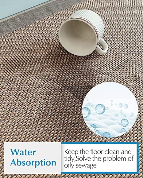 Kitchen Rugs and Mats Non Skid Washable, Absorbent Runner Rugs for Kitchen,  Front of Sink, Kitchen Mats for Floor (Beige, 20x47)