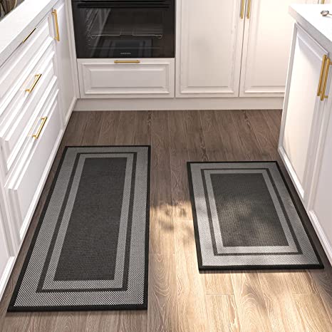 Kitchen Rugs and Mats Non Skid Washable, Absorbent Runner Rugs for Kitchen,  Front of Sink, Kitchen Mats for Floor(Grey, 20x47)