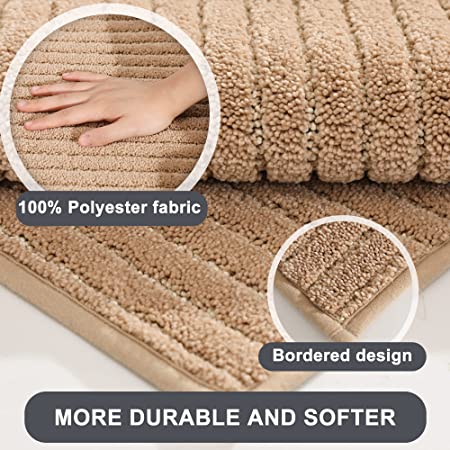 COSY HOMEER Thick 60x24 Inch/35X24 Inch Kitchen Rug Mats Made of 100%  Polypropylene 2 Pieces Soft Kitchen Mat Specialized in Anti Slippery and  Machine