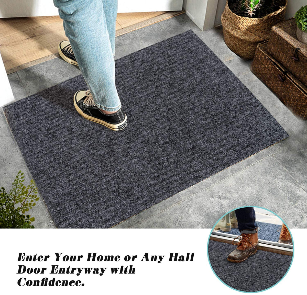 Gray Moroccan Welcome Door Mats Entrance Doormat Indoor Outdoor Entry Rug  Carpet Garage Patio Absorb Mud Shoe Rugs Non Slip Wash - Mat - AliExpress