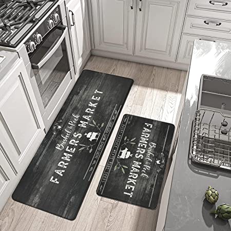 Falflor Farmhouse Kitchen Rugs 2PCS Anti-Fatigue Cushioned Kitchen Rug –  Modern Rugs and Decor