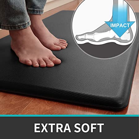 QSY Home Kitchen Anti Fatigue Rugs 20x39x3/4-Inch Floor Comfort Soft Mats  Waterproof Non Skid Thick Cushioned for Standing Desk Garages