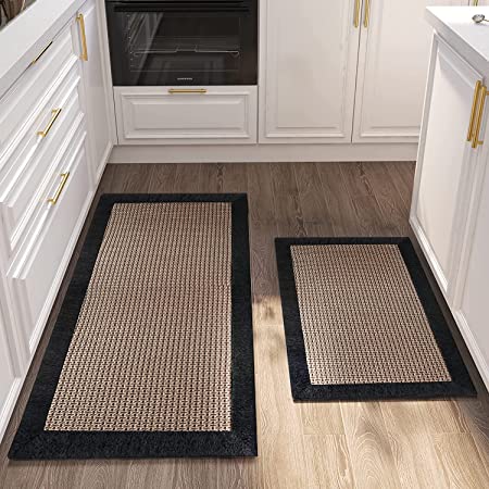 Kitchen Rugs and Mats Washable [2 PCS] Non-Skid Natural Rubber Backing –  Modern Rugs and Decor