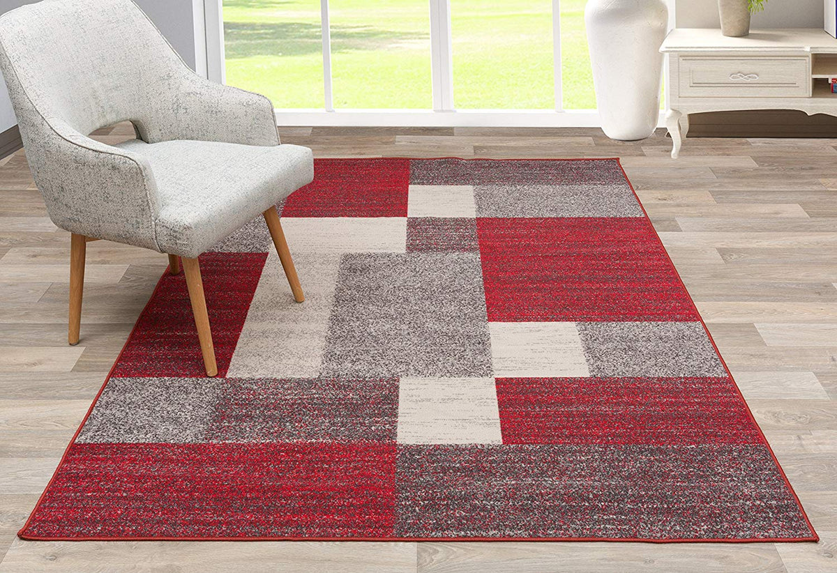 Direct Home Textiles Group Milan Skid-Resistant 27x45 Rectangular Scatter Rugs | Red | 2 x 4 ft | Rugs + Floor Coverings Accent Rugs | Skid Resistant