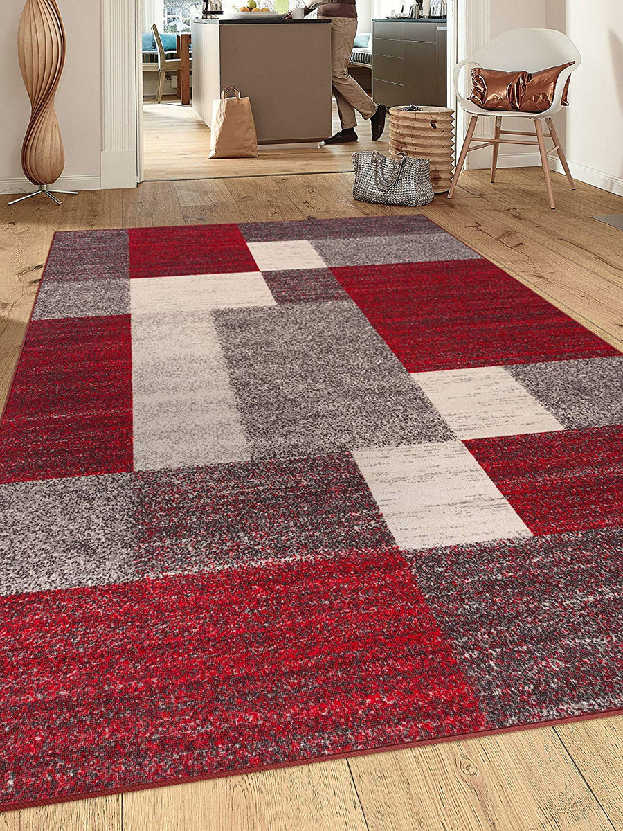 Direct Home Textiles Group Milan Skid-Resistant 27x45 Rectangular Scatter Rugs | Red | 2 x 4 ft | Rugs + Floor Coverings Accent Rugs | Skid Resistant