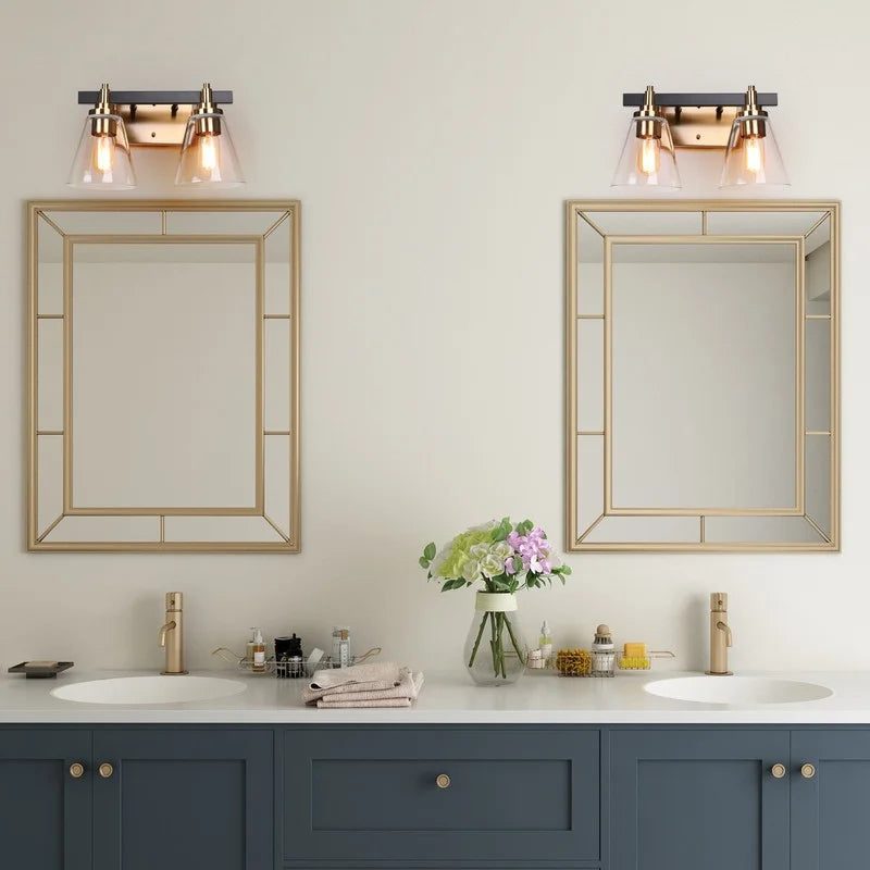 double mirror bathroom sconce lighting