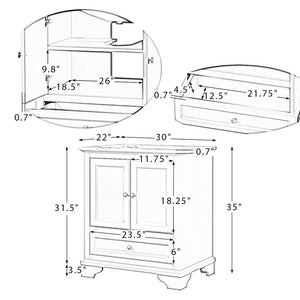 Eduard Bathroom Multifunctional Vanity with Sink