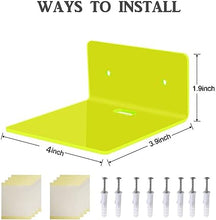 4 Pack Small Acrylic Wall Shelf, Display Ledges for Storage & Decoration with 2 Types of Installation (Adhesive or Screw)