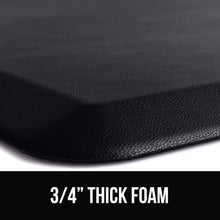 Anti Fatigue Cushioned Kitchen Floor Mats, Thick Ergonomic Standing Office , Waterproof Scratch Resistant Pebbled Topside, Supportive Comfort Padded Foam Rugs, 17x24, Black