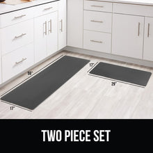 2 Piece Anti Fatigue Cushioned Kitchen Floor Mat Set, Supportive Padded Memory Foam Rugs