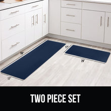 2 Piece Anti Fatigue Cushioned Kitchen Floor Mat Set, Supportive Padded Memory Foam Rugs