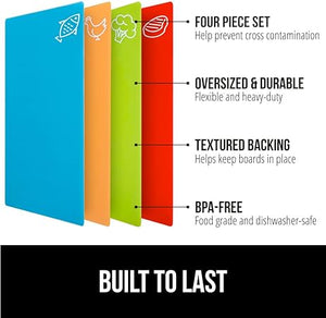 BPA-Free Flexible Cutting Boards Set of 4,
