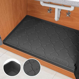 Under Sink Mat for Kitchen Waterproof, 34" x 22" Silicone Under Sink Liner, Up to 3.3 Gallons Liquid, Kitchen Bathroom Cabinet Mat-Fits 36'' Stand Cabinets