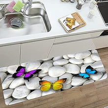 Bath Rugs Sponge Foam Soft for Bathroom and Kitchen,Flannel Mat Non Slip Bright 3D Printed f,Clearance MatS Absorbent Moisture Dust Forlaundry Room（Butterfly White Pebbles