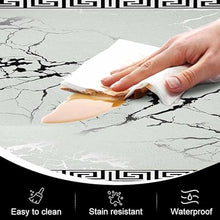 Black Marble Set of 2 Anti Fatigue Modern Abstract Non-Slip Standing Waterproof Mats for Kitchen Sink, 17.3 x 28 inch+17.3 x 47 inch