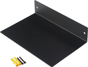 L-Shaped Black Metal Floating Shelf Modern Heavy Duty Wall Mount Shelf 8inch*12inch 1 Pack