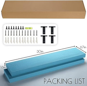 Floating Shelves for Wall Decor, Bedroom Bathroom Storage, 2-Pack(30"×6.7"×1.6", Burlywood)