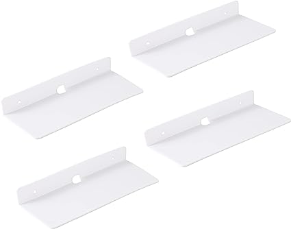 luium 9 Inch Acrylic Floating Shelf No Drill Adhesive Wall Shelf Set of 4  for Funko Pop Storage, Floating Shelves Damage-Free Expand Wall Space for