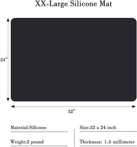 Large Silicone Countertop Protector 25" by 17", Nonskid Heat Resistant Desk Saver Pad, Multipurpose Mat,