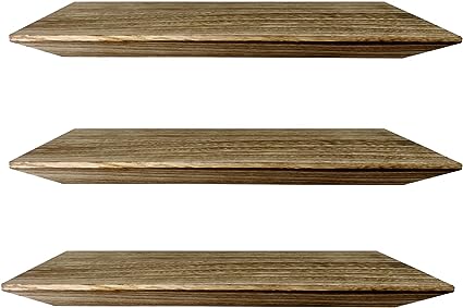 Wood Floating Shelves Wall Mounted Shelf, Display Ledge for Laundry, Kitchen, Bath, Dorm, Set of 3