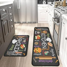 Set of 2,Anti Fatigue Mats for Kitchen Floor, Comfort Standing, Non-Slip Washable Cushioned Anti Fatigue Rug, 17'' X 47'' + 17'' X 30''…