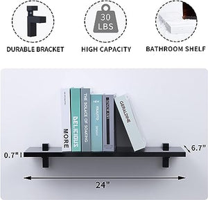 16 Inch Long, Wooden Bathroom Shelves Set of 2