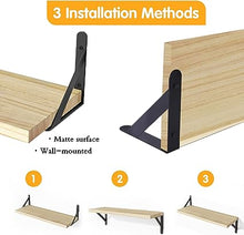 4 Sets of Wall Mounted Shelf for Bathroom Decor, Bedroom, Living Room and Plants (Carbonized Black)