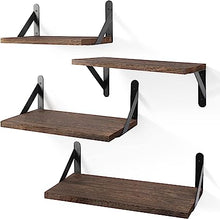 4 Sets of Wall Mounted Shelf for Bathroom Decor, Bedroom, Living Room and Plants (Carbonized Black)