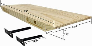 Wood Floating Shelves Wall Mounted Shelf, Display Ledge for Laundry, Kitchen, Bath, Dorm, Set of 3