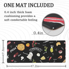 Non-Slip & Comfort Cushioned Waterproof Black Anti-Fatigue Kitchen Mat Set -2 Pieces,