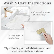 Stylish White Marble Stone Mat with 4 Non-slip Legs for Counter Protecting, Stone Dish Drying Mat Eco-Friendly 16" x 12"