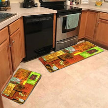 2 Piece 17"X48" 17"X24" Very Abstract Image on Glass in Verso Non-Slip Soft Kitchen Mat